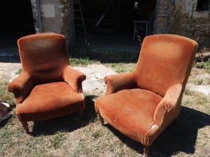 Paire de fauteuils anglais